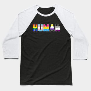 We're Just Human Baseball T-Shirt